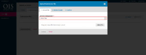 OJS 3 author submission step 2 article component select
