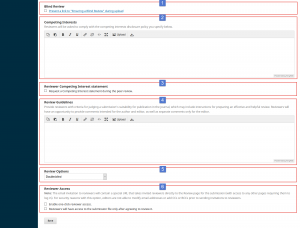 OJS 3.x workflow settings review form setup