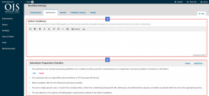 OJS 3.x workflow settings submission