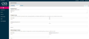 OJS 3 - Journal settings contact