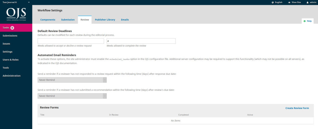 OJS 3 Workflow Settings Review | Open Journal Systems